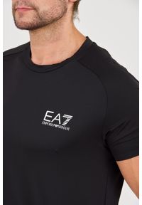 EA7 Emporio Armani - EA7 Czarny męski t-shirt Ventus 7, Rozmiar XXL. Kolor: czarny