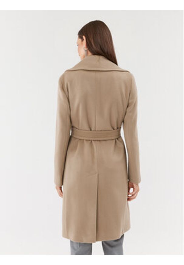 Marella Płaszcz wełniany Marna 2330161838200 Brązowy Regular Fit. Kolor: brązowy. Materiał: wełna