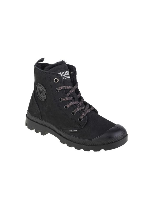Buty sportowe Sneakersy damskie, Palladium Pampa Hi Zip WL. Wysokość cholewki: za kostkę. Zapięcie: sznurówki. Kolor: czarny. Materiał: guma, skóra, tkanina, materiał, syntetyk. Szerokość cholewki: normalna. Sport: turystyka piesza
