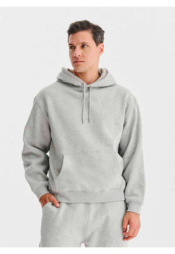 Pako Lorente - PAKO LORENTE - Szara bluza dresowa z kapturem. Typ kołnierza: kaptur. Kolor: szary. Materiał: dresówka. Wzór: gładki