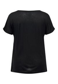 ONLY Carmakoma T-Shirt 15295539 Czarny Regular Fit. Kolor: czarny. Materiał: wiskoza