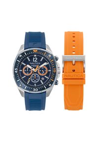 Nautica Zegarek Sporty SET NAPBSS504 Srebrny. Kolor: srebrny. Styl: sportowy
