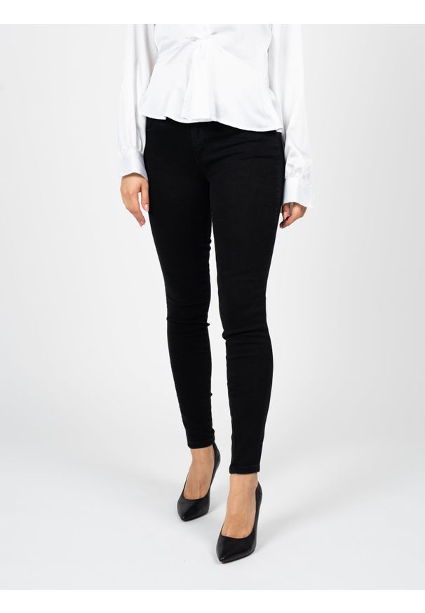 Guess Jeansy "Skinny" | W1RAJ2 D4B22 | Kobieta | Czarny. Kolor: czarny. Wzór: jednolity. Styl: elegancki