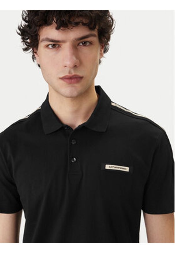 EA7 Emporio Armani Polo 7M001477 AF10375 UC001 Czarny Regular Fit. Typ kołnierza: polo. Kolor: czarny. Materiał: bawełna
