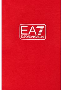 EA7 Emporio Armani - T-shirt. Okazja: na co dzień. Kolor: czerwony. Wzór: nadruk. Styl: casual