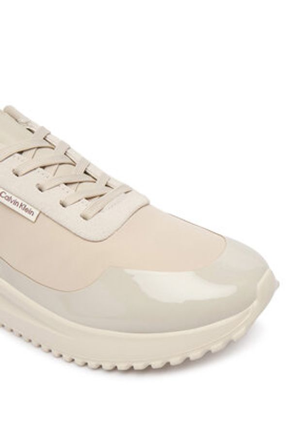 Calvin Klein Sneakersy Eva Runner Lace Up Mat Mix YW0YW02016 Beżowy. Kolor: beżowy. Materiał: materiał