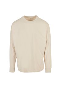 BUILD YOUR BRAND - T-shirt Unisex Dla Dorosłych Oversized Z Długim Rękawem. Kolor: beżowy. Długość rękawa: długi rękaw. Długość: długie