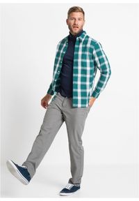 bonprix - Shirt z długim rękawem i golfem, z czystej bawełny. Typ kołnierza: golf. Kolor: niebieski. Materiał: bawełna. Długość rękawa: długi rękaw. Długość: długie