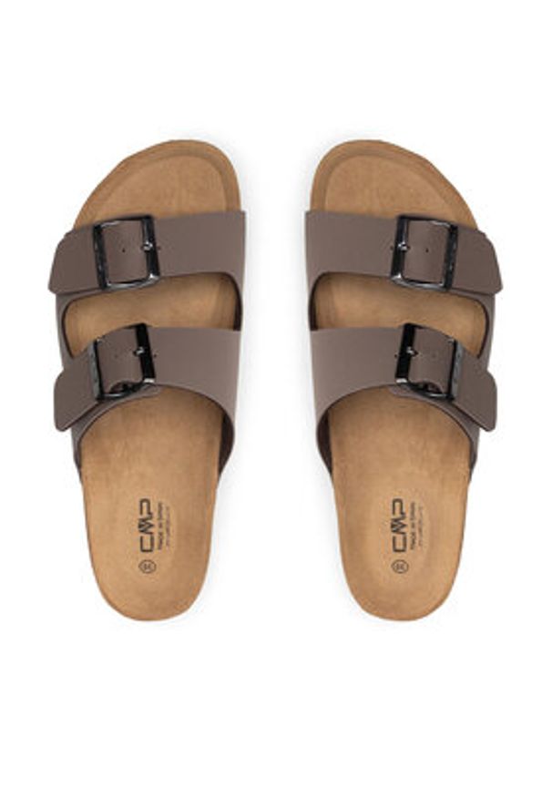 CMP Klapki Eco Thalita Slipper 3Q91017 Brązowy. Kolor: brązowy. Materiał: skóra
