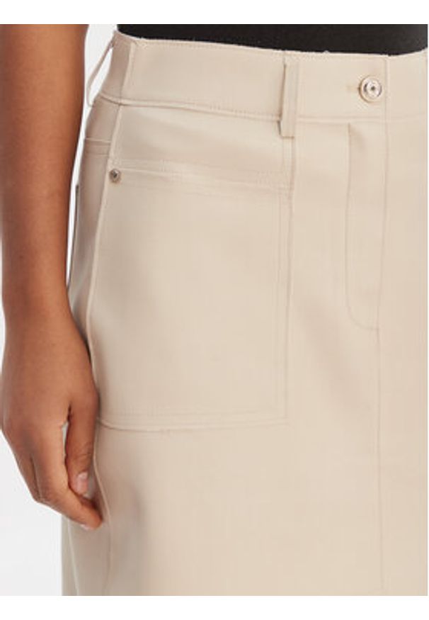 Morgan Spódnica z imitacji skóry 261-JILFIT Beżowy Slim Fit. Kolor: beżowy. Materiał: skóra