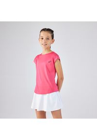 ARTENGO - Koszulka tenisowa dla dziewczynek Artengo TTS Soft. Kolor: różowy. Materiał: materiał, tkanina, poliester, elastan. Sport: tenis