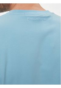 Karl Lagerfeld - KARL LAGERFELD T-Shirt 755027 542221 Błękitny Regular Fit. Typ kołnierza: dekolt w karo. Kolor: niebieski. Materiał: bawełna #4