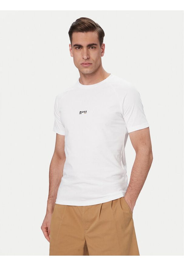 BOSS T-Shirt 50517970 Biały Slim Fit. Kolor: biały. Materiał: bawełna
