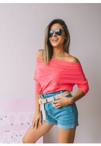 Fanaberia.com - Bluzka Alana neon pink. Materiał: jeans. Sezon: lato