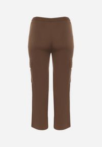 Born2be - Brązowe Spodnie z Gumką w Talii z Szerokimi Nogawkami i Dużymi Kieszeniami Ubavia. Kolor: brązowy. Materiał: tkanina #2