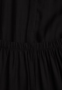 Renee - Czarny Komplet z Wiskozy Spodnie Wide Leg i Bluzka ze Ściągaczem w Talii Daemnell. Kolor: czarny. Materiał: wiskoza #8