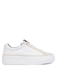 Calvin Klein Sneakersy Vulc Flatf Laceup HW0HW03086 Biały. Kolor: biały. Materiał: materiał #1