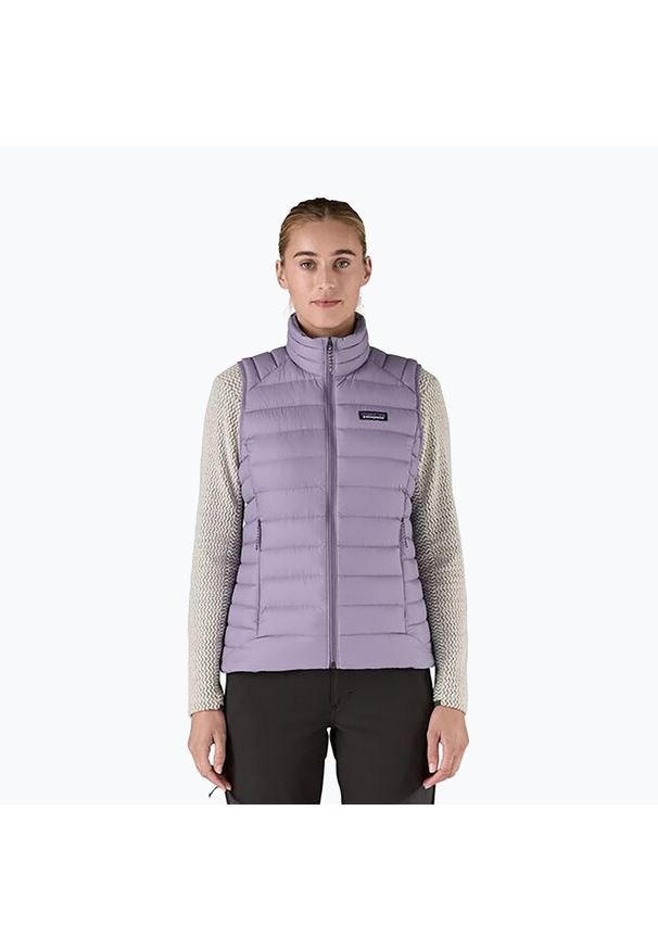 Bezrękawnik damski Patagonia Down Sweater. Kolor: fioletowy. Długość rękawa: bez rękawów