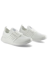 Big-Star - Sneakersy damskie Big Star, materiał tekstylny o siatkowej strukturze z elementami skóry ekologicznej z klasycznym sznurowaniem elastyczną cholewką o. Okazja: na spacer, na co dzień, na uczelnię. Kolor: biały. Materiał: skóra ekologiczna, materiał. Szerokość cholewki: normalna. Sport: turystyka piesza #3