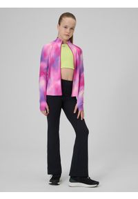 4f - 4F Bluza sportowa slim bez kaptura dziewczęca - multikolor 134/140 (8-10 lat). Typ kołnierza: bez kaptura. Kolor: wielokolorowy. Długość rękawa: raglanowy rękaw. Sezon: lato. Styl: sportowy #2