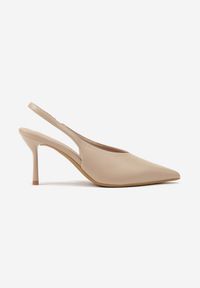 Renee - Ciemnobeżowe Sandały Vices Slingback na Obcasie Tilarina. Okazja: na co dzień. Kolor: beżowy. Obcas: na obcasie. Styl: elegancki, casual. Wysokość obcasa: średni #4