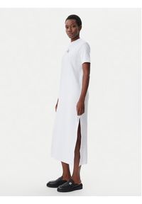 Calvin Klein Jeans Sukienka codzienna Monologo J20J225543 Biały Regular Fit. Okazja: na co dzień. Kolor: biały. Materiał: bawełna. Typ sukienki: proste. Styl: casual