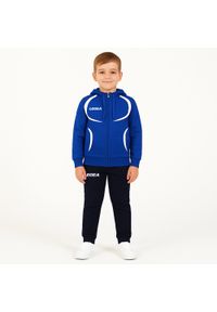 LEGEA - Komplet dresowy dla chłopca TUNISIA JR. Okazja: na uczelnię. Kolor: niebieski, wielokolorowy, biały. Materiał: dresówka. Długość: długie. Styl: sportowy #1