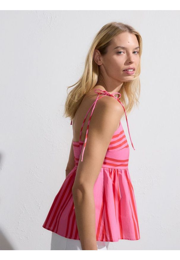 Reserved - Bluzka w paski - wielobarwny. Materiał: bawełna. Wzór: paski