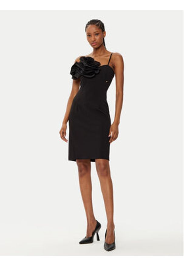 Rinascimento Sukienka koktajlowa CFC0121697003 Czarny Slim Fit. Kolor: czarny. Materiał: syntetyk. Styl: wizytowy