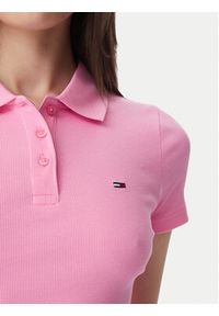 Tommy Jeans Polo DW0DW22327 Różowy jasny Slim Fit. Typ kołnierza: polo. Kolor: różowy. Materiał: bawełna #3