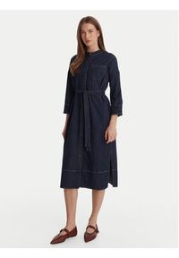 Marella Sukienka jeansowa Sarta 2615221051 Granatowy Regular Fit. Kolor: niebieski. Materiał: bawełna #4