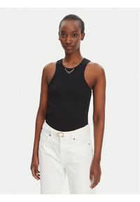 TwinSet - TWINSET Top 251TT2400 Czarny Slim Fit. Kolor: czarny. Materiał: bawełna #1