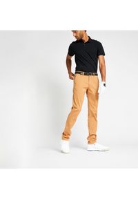 INESIS - Spodnie do golfa chino męskie Inesis MW500. Kolor: wielokolorowy, pomarańczowy, brązowy. Materiał: elastan, bawełna, materiał, poliester. Sport: golf