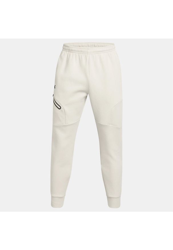 Spodnie męskie Under Armour Unstoppable Fleece. Kolor: beżowy. Długość: długie