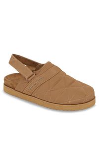 TOMMY HILFIGER - Tommy Hilfiger Klapki Warm Hilfiger Mule Sandal FM0FM04773 Brązowy. Kolor: brązowy. Materiał: materiał #3