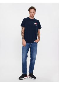 Tommy Jeans T-Shirt Essential Flag DM0DM18263 Granatowy Slim Fit. Kolor: niebieski. Materiał: bawełna #3