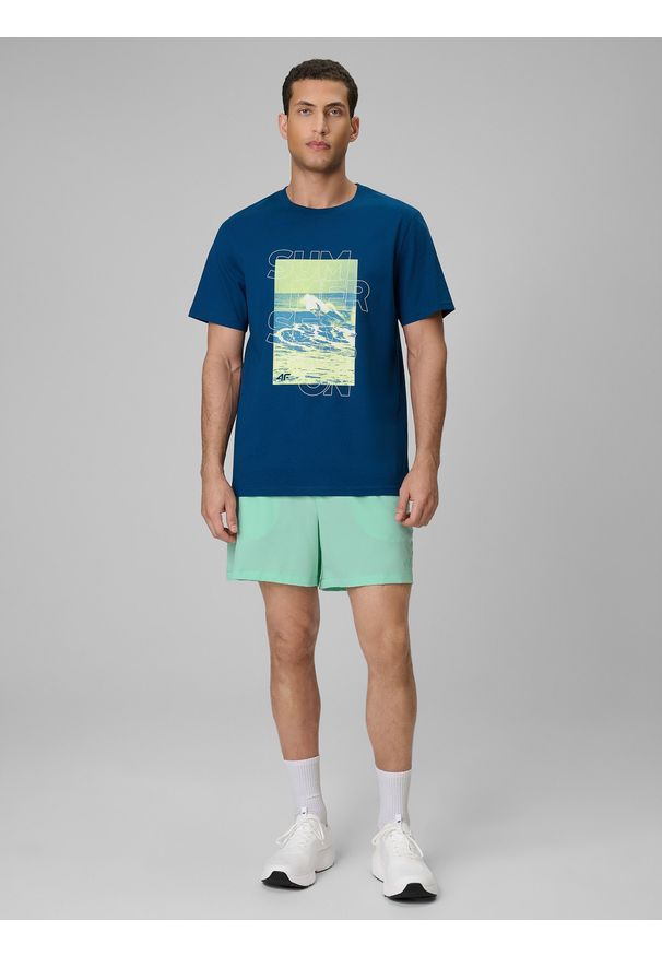 4f - 4F Spodenki plażowe boardshorty męskie - miętowe XXL. Kolor: turkusowy. Materiał: materiał