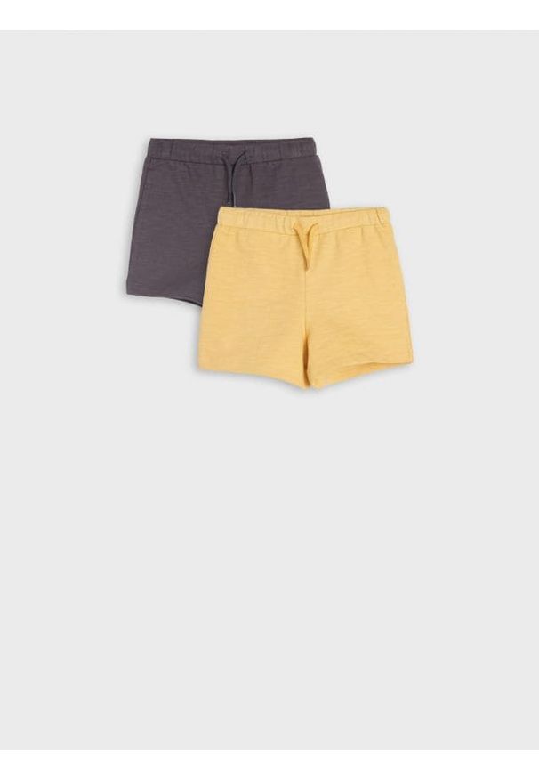 Sinsay - Szorty 2 pack - żółty. Kolor: żółty. Materiał: bawełna