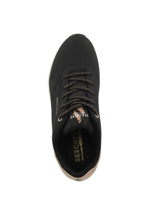 skechers - Buty do chodzenia damskie Skechers Uno. Kolor: czarny. Materiał: guma, materiał, syntetyk. Sport: turystyka piesza