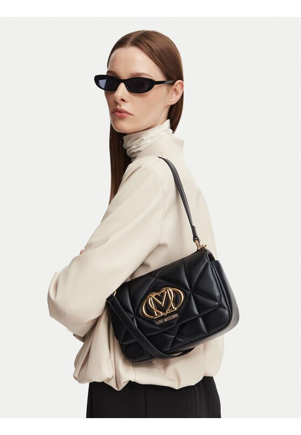 Love Moschino - LOVE MOSCHINO Torebka JC4031PP1PLC0000 Czarny. Kolor: czarny. Materiał: skórzane