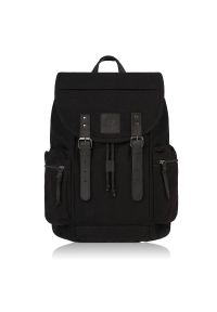 Plecak męski czarny PAOLO PERUZZI GA414. Kolor: czarny. Materiał: materiał. Styl: vintage #1