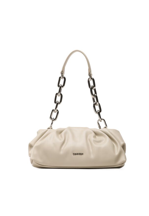 Calvin Klein Torebka Soft Conv Clutch Sm K60K610423 Beżowy. Kolor: beżowy. Materiał: skórzane