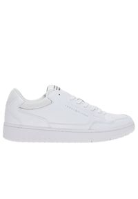 TOMMY HILFIGER - Buty Tommy Hilfiger TH Basket Core Leather FM0FM04727-YBS - białe. Zapięcie: sznurówki. Kolor: biały. Materiał: nylon, poliester, guma, kauczuk. Szerokość cholewki: normalna #1