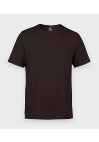 MegaKoszulki - Męska koszulka (bez nadruku, gładka) - brązowa. Kolor: brązowy. Materiał: bawełna. Wzór: gładki