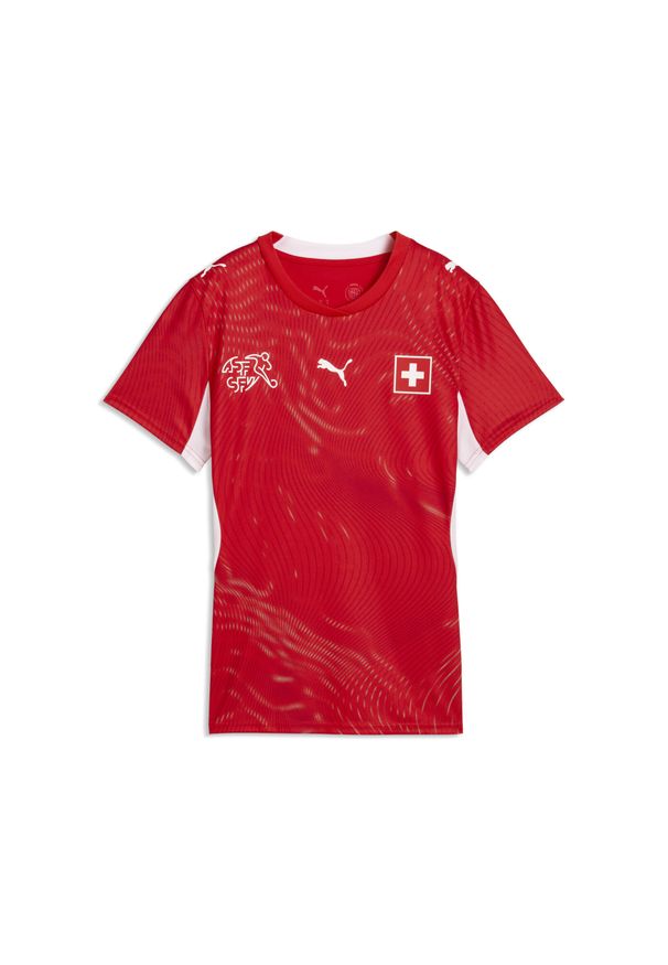 Puma - Damska koszulka domowa reprezentacji Szwajcarii 2026 PUMA. Kolor: czerwony, wielokolorowy, biały. Sport: piłka nożna