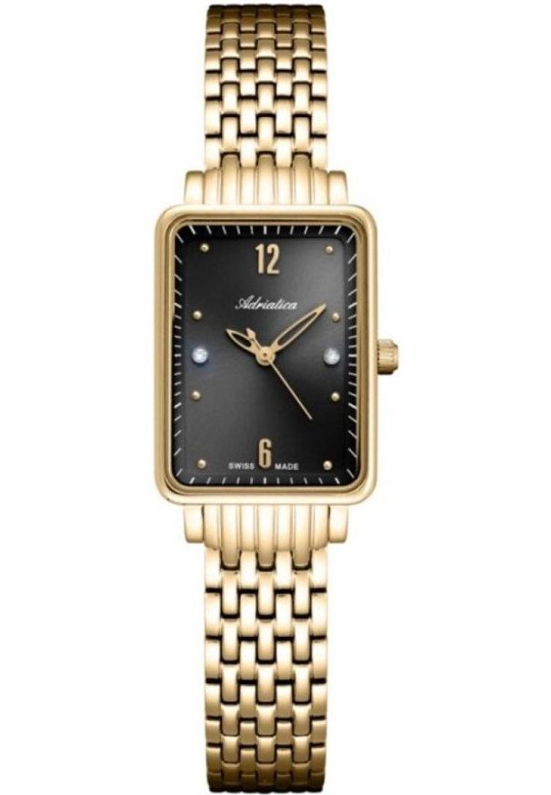 Zegarek damski Adriatica A3829.1176Q CYRKONIE złoty. Kolor: złoty