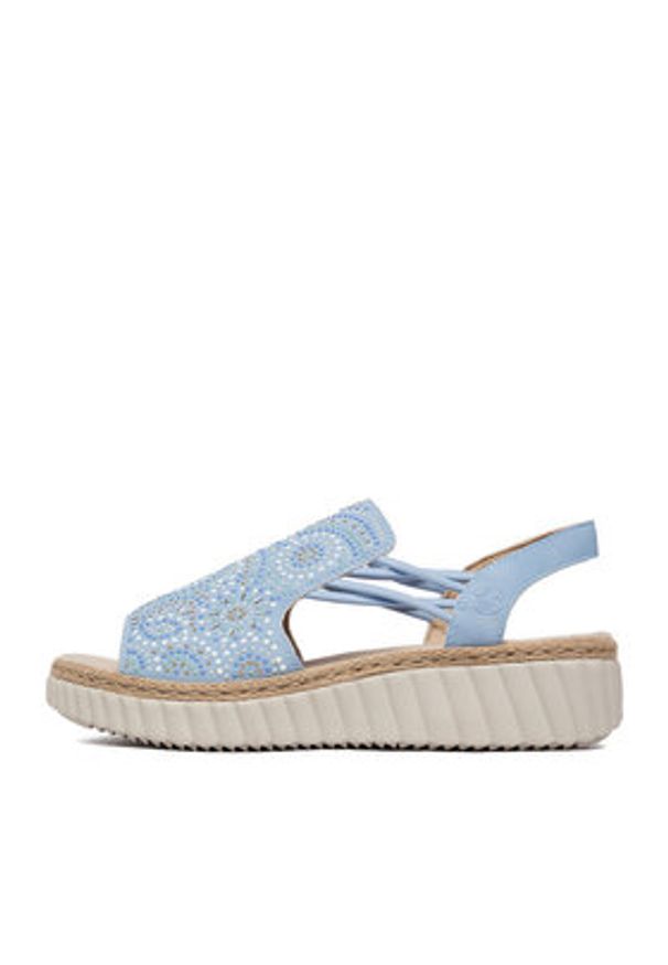 Rieker Sandały CEO-69246-10 Niebieski jasny. Kolor: niebieski. Materiał: materiał