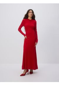 Reserved - Wełniana sukienka - czerwony. Kolor: czerwony. Materiał: wełna #1
