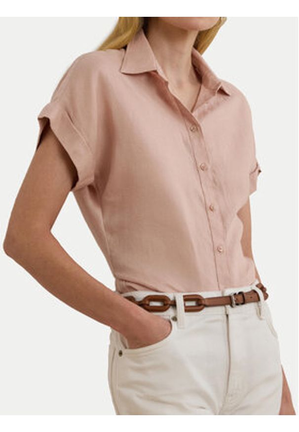 Lauren Ralph Lauren - LAUREN RALPH LAUREN Koszula 200699152053 Różowy Relaxed Fit. Kolor: różowy. Materiał: len