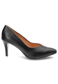 Czarne Czółenka Clasicco Eleganckie Buty Na Obcasie. Kolor: czarny. Materiał: skóra. Szerokość cholewki: normalna. Obcas: na obcasie. Styl: elegancki. Wysokość obcasa: średni #4